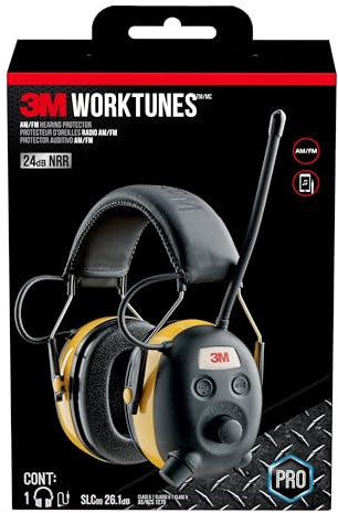 3M - 90541-80025T WorkTunes AM/FM Hearing Protector with Audio Assist Technology, 24 dB NRR, Ear Protection for Mowing, Snowblowing, Construction, Work Shops