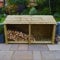 Rutland County Garden Furniture Normanton 4ft Tall Log Store/Garden Storage Heavy Duty Pressure Treated Timber With Forward Sloping Roof (Solid Log Store Only, Light Green)
