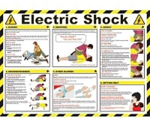 SIGNSLAB FA551 Health And Safety Electric Shock Poster, 420 mm x 590 mm