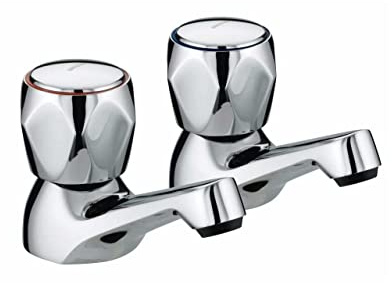 Bristan Club Chrome Basin Taps with Metal Heads - VAC-1/2-C-MT