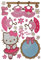 alles-meine.de GmbH 23 TLG. Set Wandtattoo XL/Fensterbild/Sticker groß - Hello Kitty Katze - Wandsticker selbstklebend Blumen Schleife rosa