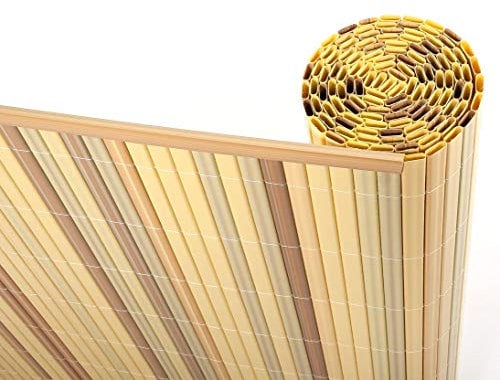 Kunststoff Sichtschutzmatte 140x200cm bambusfarben - PVC Sichtschutz Balkonverkleidung Kunststoffmatte 1,4m x 2m