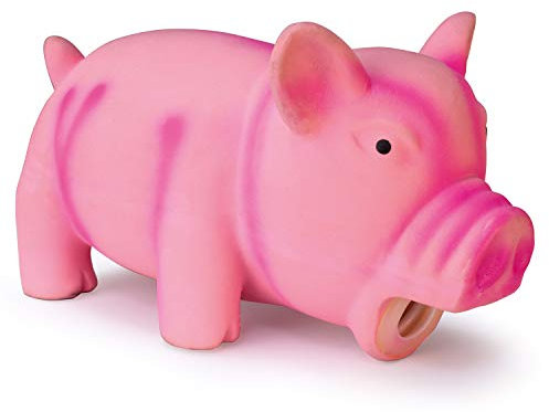 Arquivet Rosa Gummischwein mit Sound 15 cm - Latex Hundespielzeug - Hundekauspielzeug - Kauspielzeug für Haustiere mit Geräuschen - Kleine, Große und Mittlere Hunde