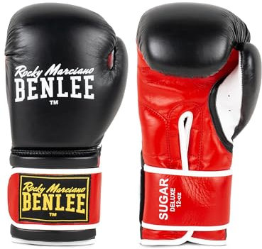 BENLEE Boxhandschuhe aus Leder Sugar Deluxe 18 oz, Black/Red