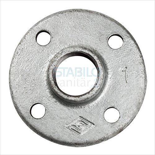 Gebo Temperguss Gewindeflansch 1/2 Zoll DN15 Rohrflansch Flansch verzinkt Fitting Gewindefitting