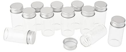 VBS XXL Gläschen 12 Stück 25ml 3x6cm mit Schraubverschluss kleine Flaschen zum Befüllen Aufbewahrung