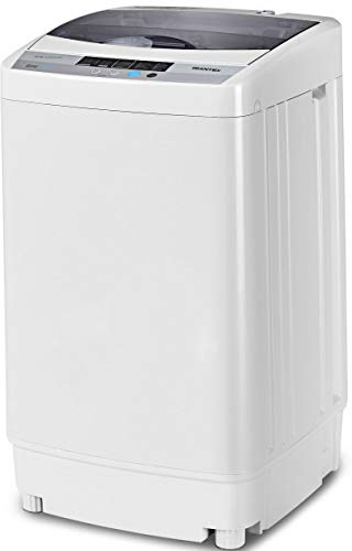 Giantex Lavadora Completamente automática portátil Compacto de Spin 1.6 Pies Cúbicos de lavandería Lavadora con Bomba de Drenaje Gris