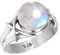 Jeweloporium 925 Sterling Silber Ringe für Frauen Größe 61(19.4) Weiß Natürlich Mondstein mit Stein Kostüm Silber Ringe Geburtstag Geschenk Jahrgang Schmuck