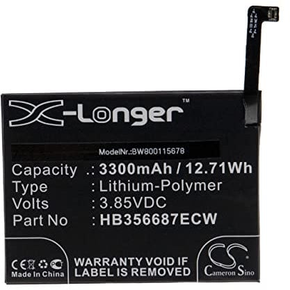 vhbw batteria compatibile con Huawei P Smart+ Dual SIM, P Smart+ Dual SIM LTE smartphone cellulare (3300mAh, 3,85V, Li-Poly)