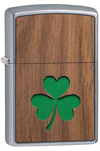 Zippo Woodchuck USA Clover Pocket Lighter, Chrome, One Size