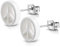 Bungsa Peace-Ohrstecker Unisex aus 316L Edelstahl 10 mm (cremeweiß)