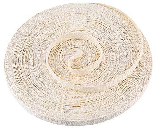 LUTER 50m Fischgrätenband Baumwoll Band Twillband Band Schrägband 1.3cm Breit Für DIY Näharbeiten (Beige)