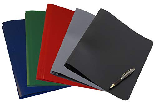 FLVG 5 A4 Schnellhefter, blickdicht, Farben: dunkelblau, dunkelrot, dunkelgrün, grau, schwarz, von hinten abheftbar