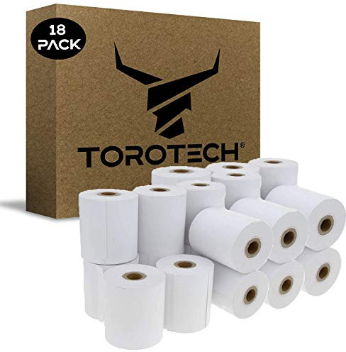 TOROTECH Rouleau TPE Carte Bancaire - 57x35x12mm - 18 Rouleaux - Bobines Tickets CB - Écologiques Sans BPA - Papier Thermique Terminal de Paiement - Pour Imprimantes SumUp POS TPV (18)