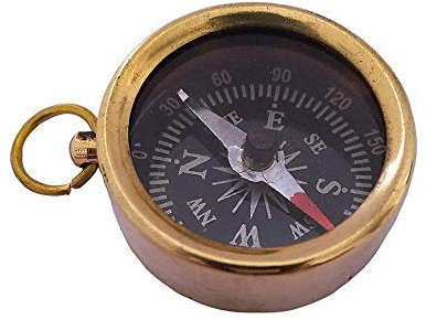 Kleiner Messing-Kompass im Vintage-Stil.