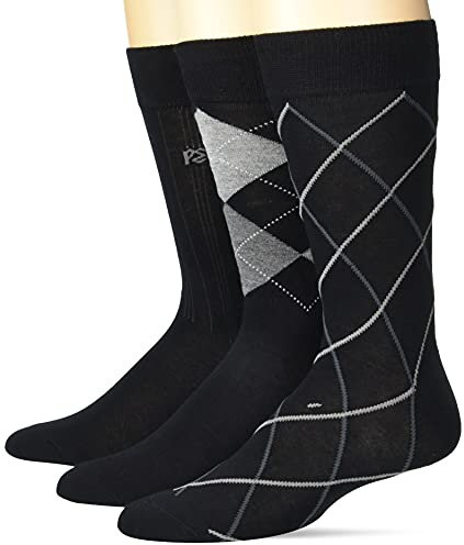 Perry Ellis Herren Portfolio Superior Soft Luxury Socken, Argyle Black, Einheitsgröße