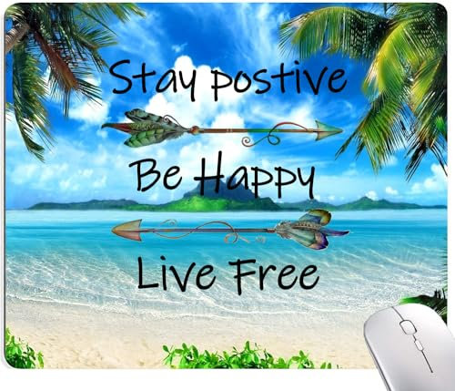 2021 Kalender Mousepad, Schönes Mauspad mit Strand und Kokosnussbäumen Rutschfestes Gummi-Mauspad mit genähten Kanten, Niedliches Büro Mauspad für Mädchen und Frauen