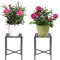 SUMTree Lot de 2 tabourets de plantes vintage en fer, escaliers de fleurs, étagère de jardin, étagère à plantes, décoration pour balcons, cours, jardins (2 pièces, noir, carré)
