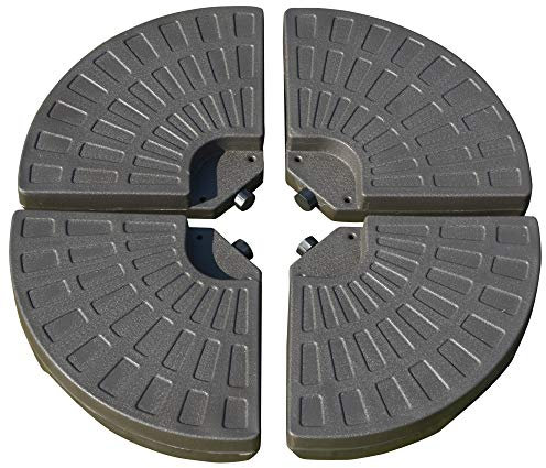 Outsunny Lot de 4 Pieds de Parasol Poids de lestage pour parasols déportés - A remplir d'eau et de Sable jusqu'à 100 kg - dim. totales 100L x 100l x 10H cm HDPE café