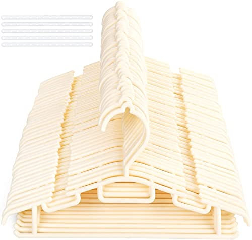 ilauke Kinderkleiderbügel Kleiderbügel Kinder Babykleiderbügel Baby 60 STK Länge 30cm Kunststoff Hangers Aufbewahrung für Kleiderschrank Schrank Kleidung in Beige