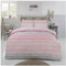 Sleepdown Set copripiumino, rosa cipria, a righe testurizzate, reversibile, facile da pulire, morbido e comodo, con federe, super king size (260 x 220 cm)