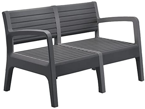 2-Sitzer-Gartenbank Miami aus Graphit
