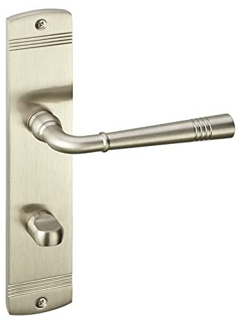 1 Jeu de poignée de porte FREJA Aspect acier inoxydable salle de bain (toilette) Poignée de porte sur longue plaque ensemble de salle de bain avec matériel de fixation de Sotech