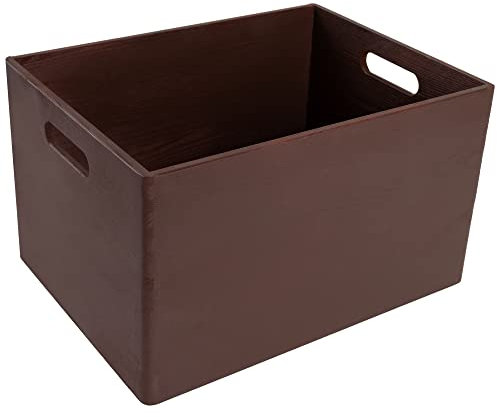 Creative Deco XXL Große Braune Holzkiste Obstkiste Korb Weihnachten | 40x30x24cm (+/-1cm) | mit Griffen | ohne Deckel | Hölzernen Kasten Holzbox Kiste | Für Dokumente Wertsachen Spielzeuge Werkzeuge