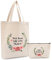 Rhdekoein Tote Bag Maîtresse avec Petite Pochette Sacs Coton Cadeau Maîtresse Sac en Toile Merci Maitresse Tote Bag Femme Sac Tissu Sac Fourre Tout Cadeau Maîtresse d'école