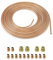 QWORK® Tuyau de frein plaqué cuivre 7.6 m, Tuyau de frein tube, OD 4.76 mm, ID 3.3 mm avec 16 écrous