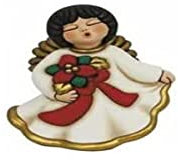 THUN - Limited Edition 2022 - Weihnachts-Engel aus Keramik, handverziert, mittlere Version - Weihnachtsgeschenkidee 2022-13 x 11,5 x 16 cm H