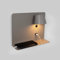 BARCELONA LED - Aplique de pared para lectura con puerto USB BASKOP (Gris largo) Lampara lectura pared de 6W, blanco cálido (2700K) Para cabeceros de cama, hogar, hoteles, escritorios