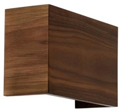 Qazqa Landhaus Up and Down Wandleuchte, Wandlampe - Otan - Braun, Rechteckig, Holz, max. 8W, Geeignet für LED, 2-flammig, 24cm, Ideal als Flur und Wohnzimmerlampe