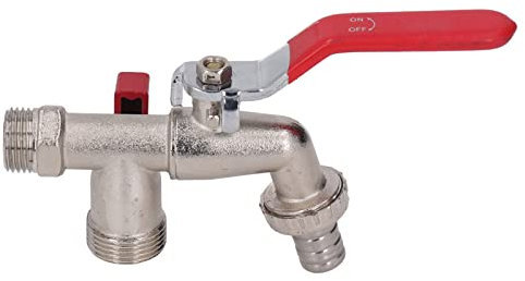 Gartenhahn, Doppelauslass, Gartenhahn, Außenhahn, Kugelhahn, 3/4-Zoll-Einlass, 1/2-Zoll-3/4-Zoll-Auslass-Wasserhahn