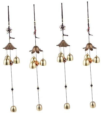 ABOOFAN Ornament 4 Stück Windglocken Windspiele Hauswindglocke Hängende Windglocke Windspiel Aus Legierung Haushalt Hängende Glocke Wohnkultur