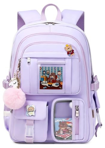 LXYGD Backpack for Girls with Accessories Laptop Bookbags 16 Inch Kawaii School Bag College Travel Daypack for Teens