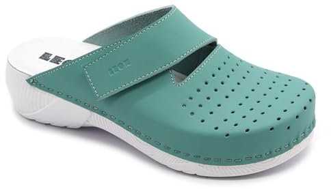 LEON 3500 Clog Pantolette Komfortschuhe Hausschuhe, Damen, Türkis, EU 37