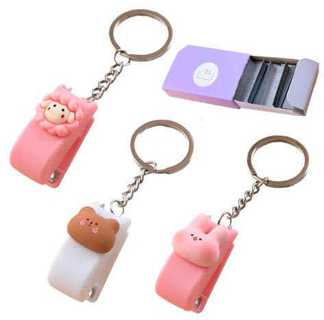 JYJLLM Mini Stapler & Staples Set - Heavy Duty Office Essentials for Stylish Stationery Lovers! Pink Mini Stapler Set with Small Staples