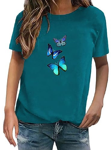 HOOUDO Angebote des Tages Sale Spaghetti Top Damen Muster Tshirt Mit Fledermausaermel Shirt Damen Carmen Ausschnitt Sommerbekleidung Für Damen Damen Kurzarmshirt Elegant Meine Bestellungen Sale