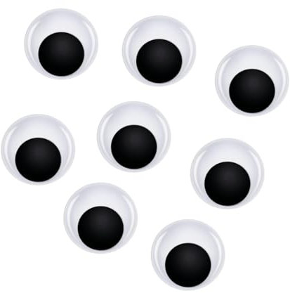 Große Wackelaugen mit selbstklebenden 5,1 cm großen schwarzen Kunststoff-Aufkleberaugen für Bastelarbeiten, Scrapbooking, Dekoration, 8 Stück