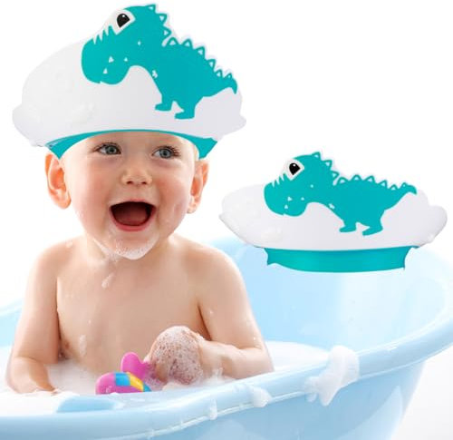 ZONJIE Baby Shower Cap, Shower Cap for Kids, Shampoo Shower Bath Cap Adjustable Hair Washing Shampoo Shield Baby Visor for Eyes and Ears Protector (Blue)