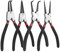 YHNDECO Set di 4 pinze per anelli elastici, 180 mm, con tasca portatile, pinza per anelli di sicurezza interni ed esterni, pinza per seeger dritta e curva