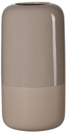 Ritzenhoff & Breker Dome Vase, 30 cm, Dekovase für Tisch, Sideboard & Fensterbank, Glänzend & Seidenmatt, Zylindrische Form, Keramik, Braun