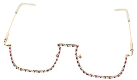 GLSTOY Funkelnde Brillengestelle Elegantes Funkelndes Brillengestell Strass Brillengestell Halbes Brillengestell Mit Dekorativem Strass Brillengestell
