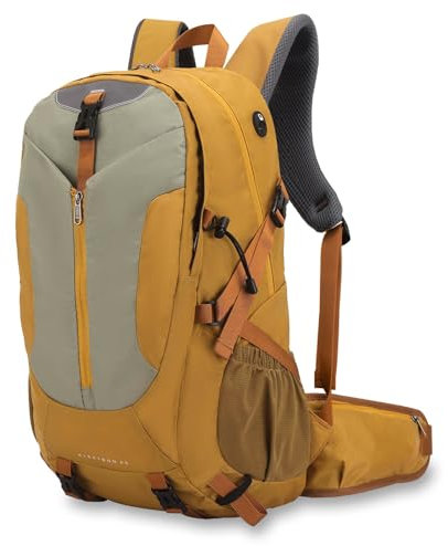 UTIAMIAOGONGO 40L Wanderrucksack Herren Damen Groß Backpacker Reiserucksack Outdoor Camping Klettern Rucksäcke mit Regenhülle, Gelb