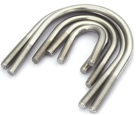 Generisch M8 metrische U-Bolzen aus Edelstahl 316, rund gebogen, U-Bolzen, U-Klemme, A4-70-Schrauben(M8X48mm-5pcs)