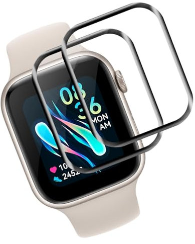 Carantee 2 Stück Schutzfolie für Panzerglas für Apple Watch Series 9/8/7 45mm Folie, Hochempfindliche Displayschutzfolie, 9H Härte Bläschenfrei Transparent Schutzglas für Apple Watch 45mm