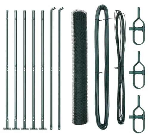 vidaXL Zaunpfosten Grün, Garten- und Terrassenzäune, rechteckige Metallpfosten, Moderne Außenbarrieren, Grenzmarkierung Easy