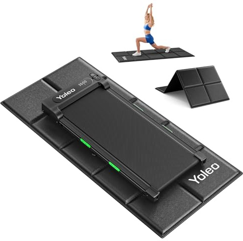 YOLEO Treadmill Mat Walking Pad Mat for Carpet, 160×75cm Foldable Exercise Equipment Mats - 6mm Thick Non-Slip, Shock Absorbing, Hardwood Floor Protection for Exercise Bike/Weight Bench/Treadmill/Yoga