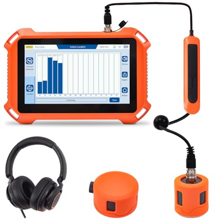Detector de Fugas de Agua Subterránea para Pared y Suelo – PQ125A | Profundidad de 6m/19.69ft, 4 Sensores, 2 Modos de Posicionamiento